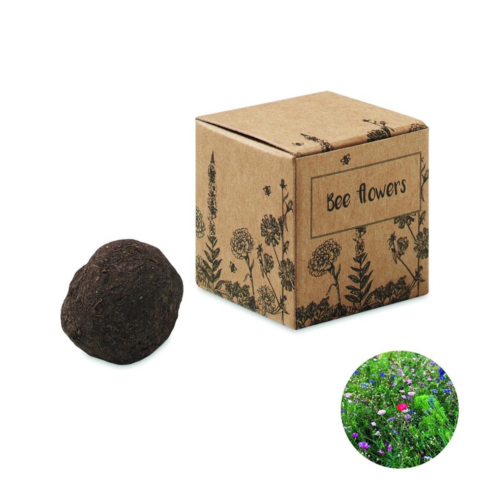 Logo trade advertising product photo of: Seed bomb with bee flowers