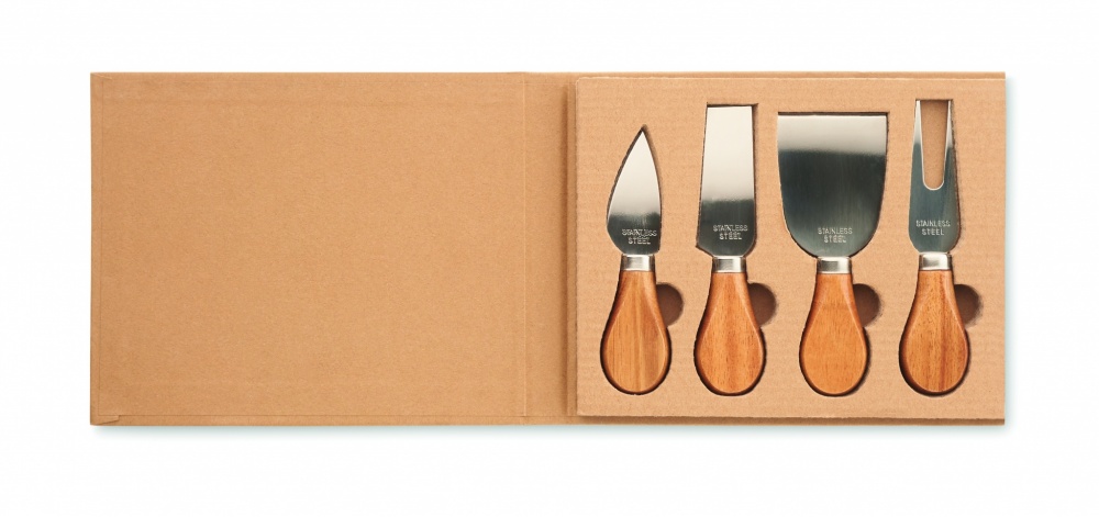 Logo trade advertising products image of: Set of 4 cheese knives