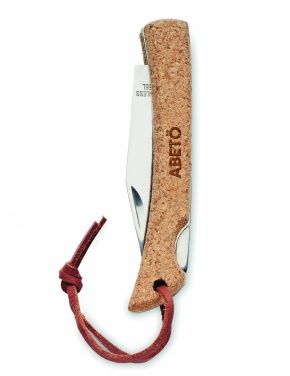 Logo trade corporate gifts image of: Foldable knife with cork