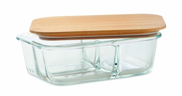 Logo trade corporate gifts image of: Glass lunch box with bamboo lid