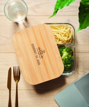 Logo trade promotional items picture of: Glass lunch box with bamboo lid