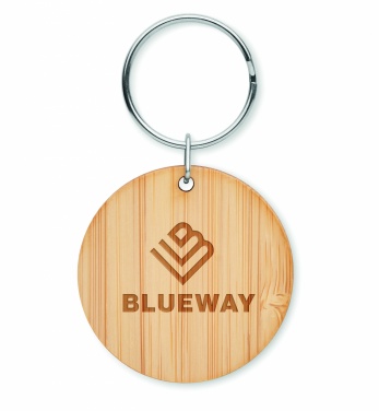 Logo trade advertising products image of: Round bamboo key ring Pieksämäki