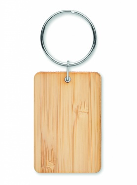 Logo trade promotional products image of: Rectangular bamboo key ring Riihimäki