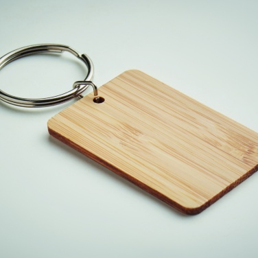 Logotrade promotional merchandise image of: Rectangular bamboo key ring Riihimäki