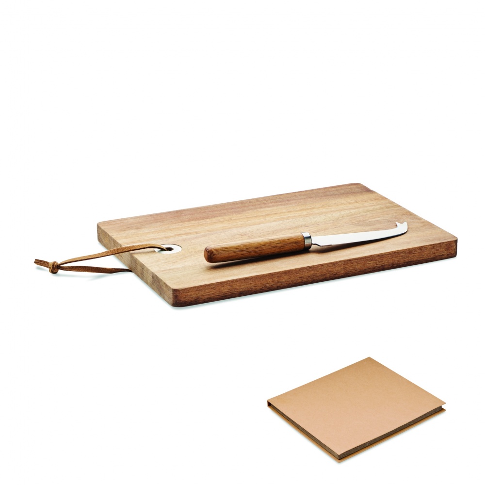 Logotrade promotional merchandise picture of: Acacia wood cheese board set Hannover