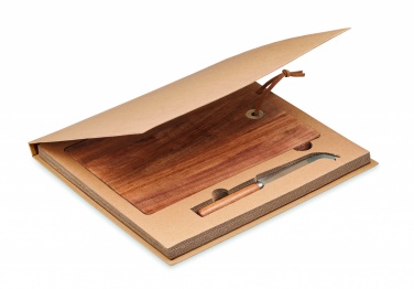 Logo trade promotional merchandise picture of: Acacia wood cheese board set Hannover