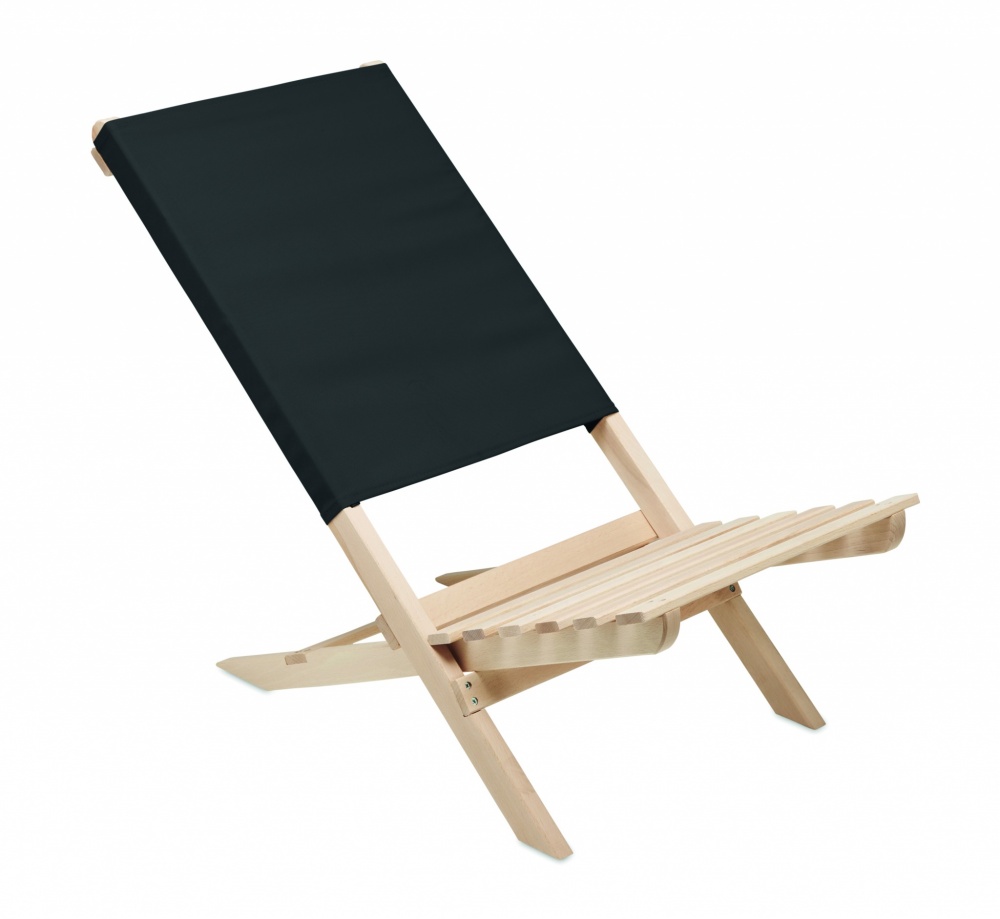 Logo trade business gift photo of: Foldable wooden beach chair