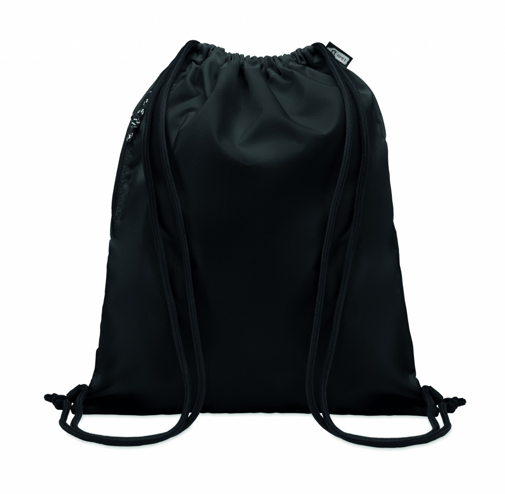 Logo trade promotional gifts picture of: Large drawstring bag 300D RPET