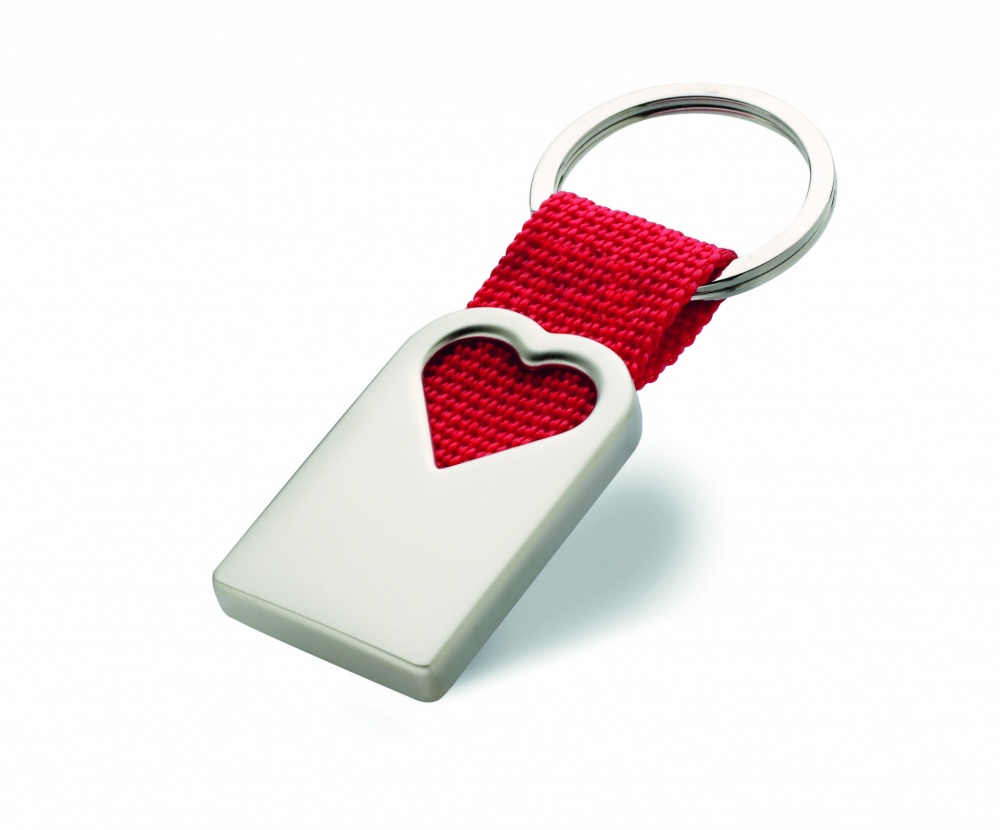 Logo trade promotional item photo of: Heart metal key ring Kemi