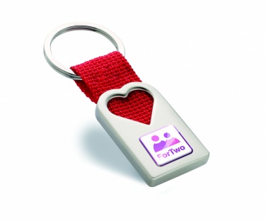 Logo trade corporate gift photo of: Heart metal key ring