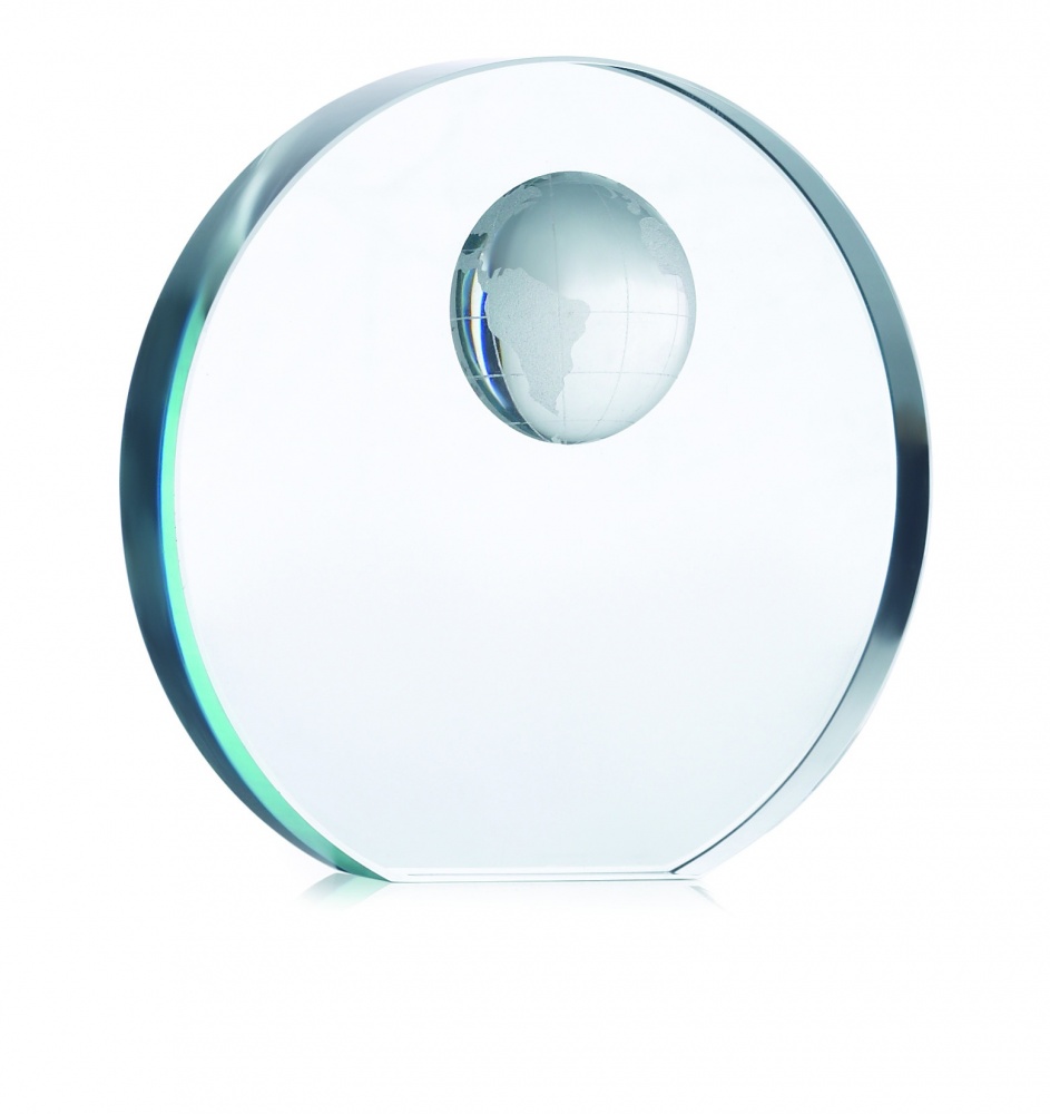 Logo trade promotional merchandise image of: Globe glass trophy