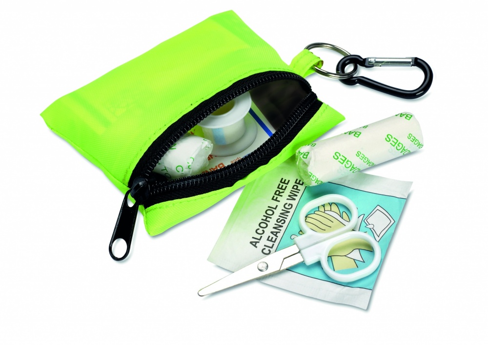 Logo trade corporate gifts picture of: First aid kit w/ carabiner