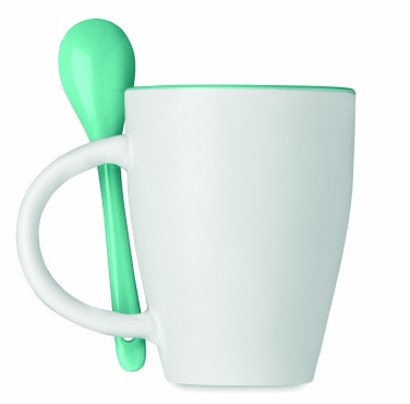 Logotrade business gift image of: Bicolour mug with spoon 250 ml