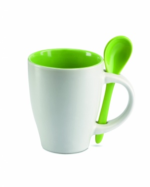 Logotrade promotional giveaway picture of: Bicolour mug with spoon 250 ml