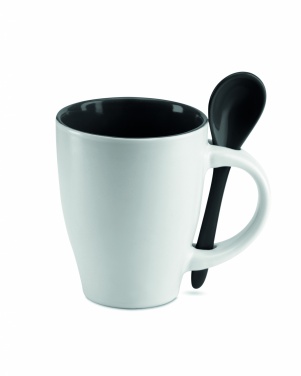 Logotrade promotional product image of: Bicolour mug with spoon 250 ml