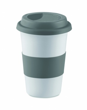 Logo trade promotional merchandise photo of: Ceramic mug w/ lid and sleeve