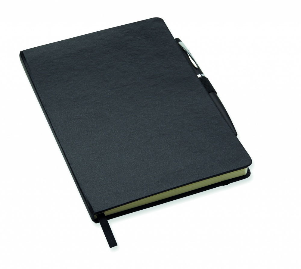 Logo trade promotional merchandise image of: A5 notebook with pen 72 lined