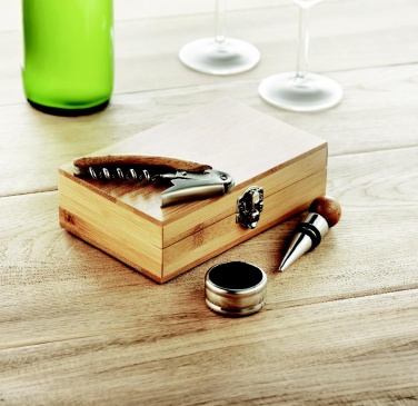 Logotrade promotional merchandise photo of: Wine set in bamboo box