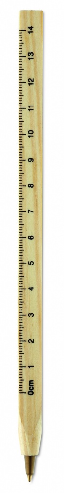 Logo trade promotional merchandise picture of: Wooden ruler pen