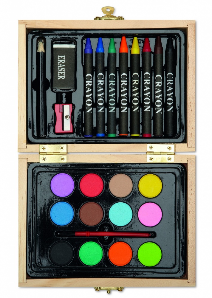 Logo trade promotional gifts image of: Painting set in wooden box