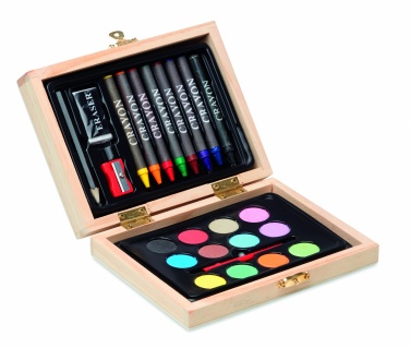 Logo trade corporate gifts image of: Painting set in wooden box