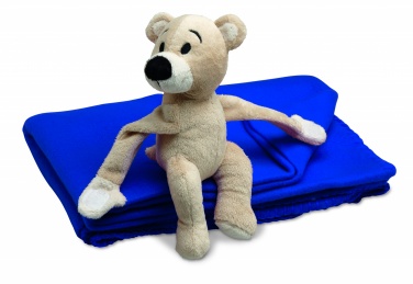 Logo trade promotional merchandise picture of: Fleece blanket with bear