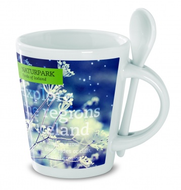 Logo trade advertising products image of: Sublimation mug with spoon