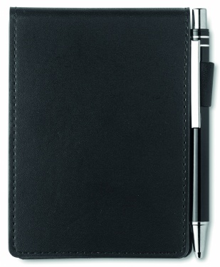 Logo trade corporate gifts image of: A7 notepad in PU pouch w/pen