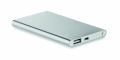 Flat power bank 4000 mAh, Matt Silver