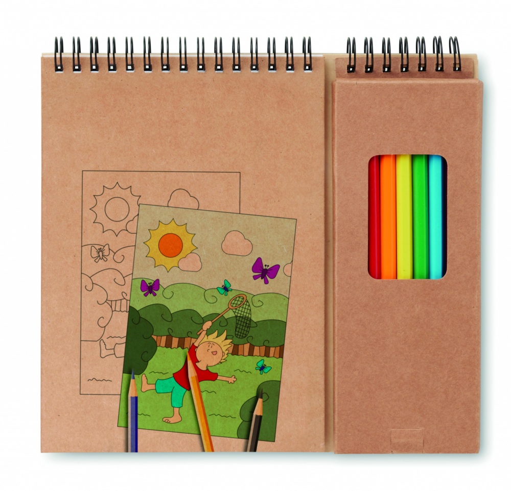 Logo trade promotional gifts image of: Colouring set with notepad