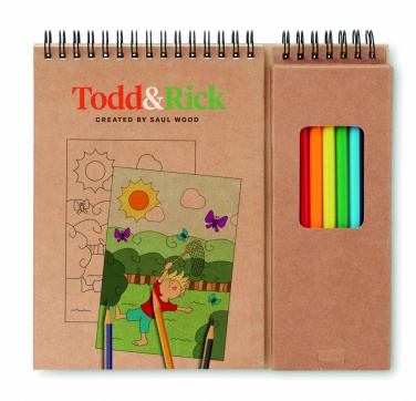 Logo trade promotional giveaways image of: Colouring set with notepad