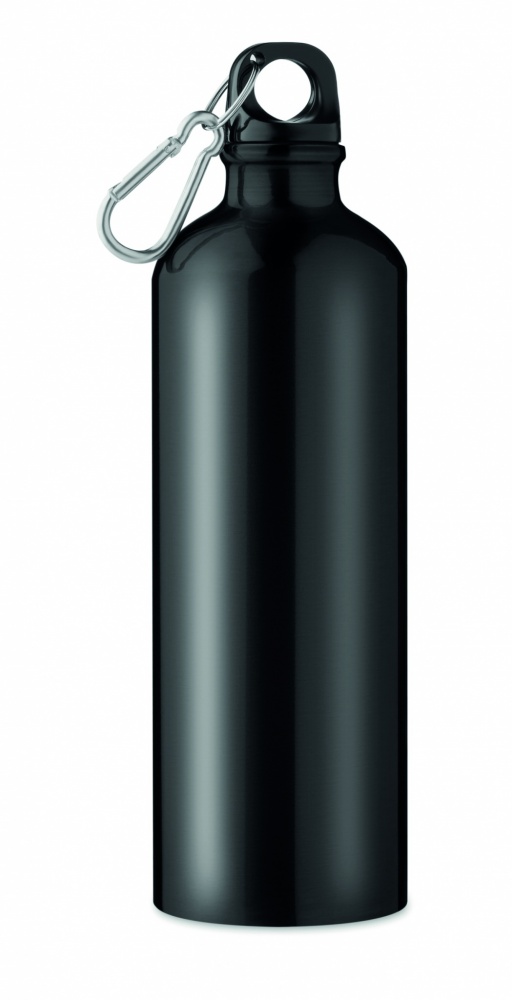 Logotrade promotional product image of: Single-walled 750 ml aluminum bottle with a carabiner and customizable printing