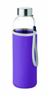 Logo trade promotional products image of: Glass bottle in pouch 500ml