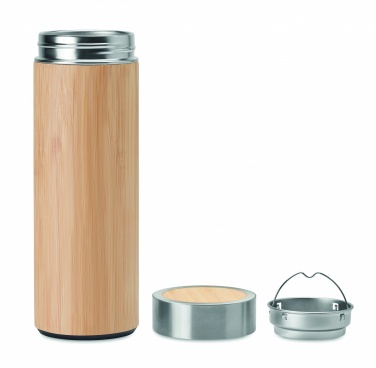 Logo trade promotional merchandise picture of: Double wall bamboo flask 400ml