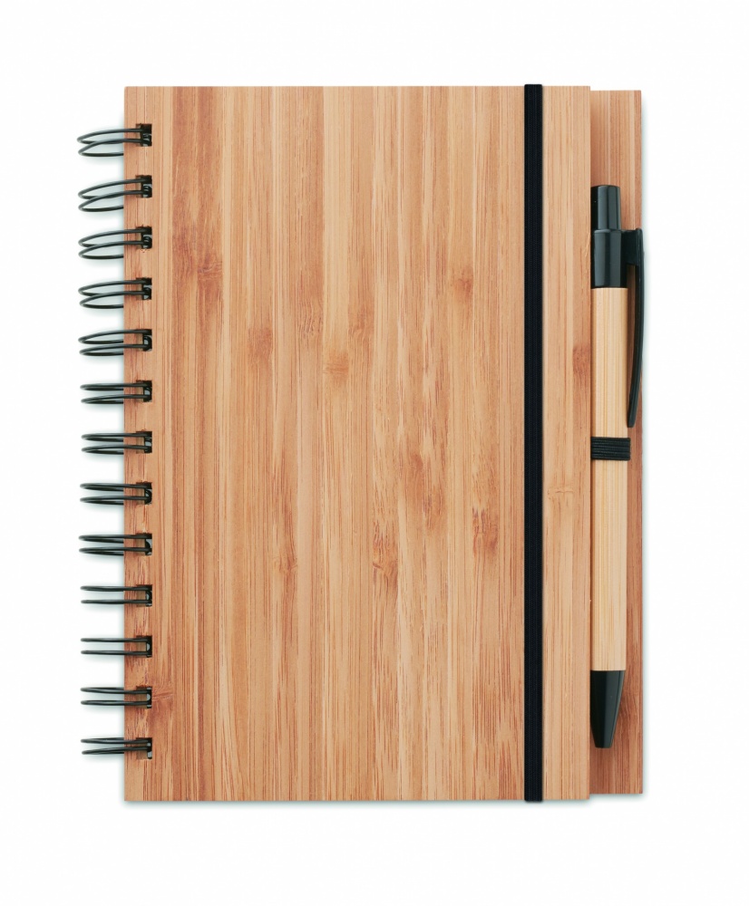 Logo trade corporate gifts picture of: Bamboo notebook with pen lined BAMBLOC