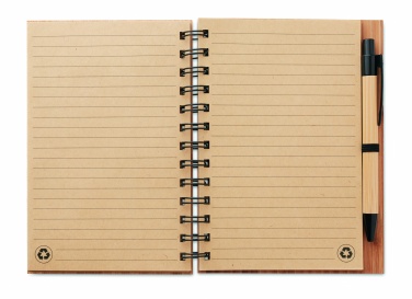 Logotrade corporate gift picture of: Bamboo notebook with pen lined BAMBLOC