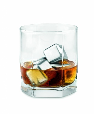 Logotrade advertising products photo of: Set of 4 SS ice cubes in pouch