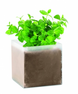 Logo trade promotional giveaways image of: Compost with seeds "MINT"