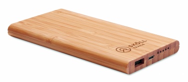 Logo trade advertising products image of: Wireless power bank in bamboo 6000mAh ARENA