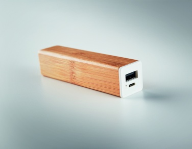 Logo trade promotional giveaway photo of: Power bank bamboo 2200 mAh