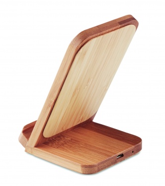 Logo trade business gift photo of: Bamboo wireless charge stand 5W WIRESTAND