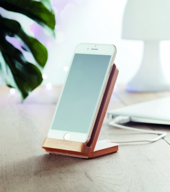 Logo trade promotional products picture of: Bamboo wireless charge stand 5W WIRESTAND