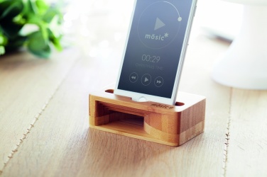 Logotrade business gift image of: Bamboo phone stand-amplifier CARACOL