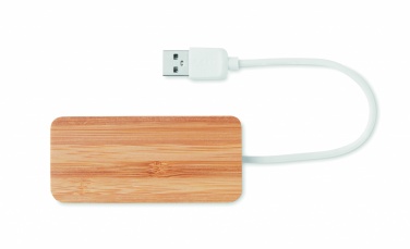 Logotrade promotional product picture of: Bamboo USB 3 ports hub