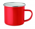 Metal mug with enamel layer, Red