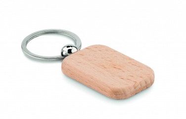 Logo trade promotional giveaways picture of: Rectangular wooden key ring Bauska