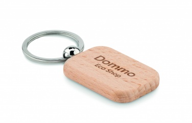 Logotrade promotional product image of: Rectangular wooden key ring Bauska