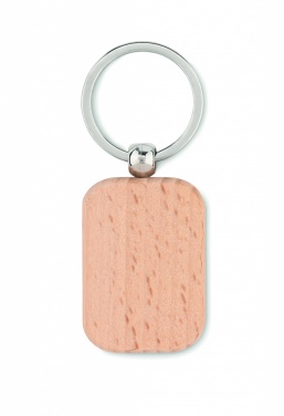 Logotrade promotional giveaway image of: Rectangular wooden key ring Bauska