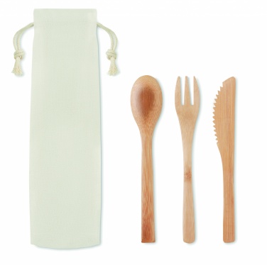 Logo trade promotional merchandise picture of: Bamboo cutlery set