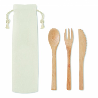 Logo trade business gifts image of: Bamboo cutlery set